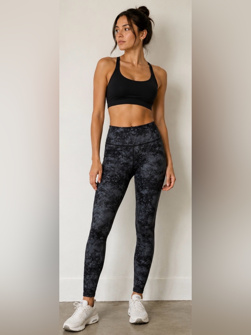 Athleta Black Tie-Dye High-Rise Leggings